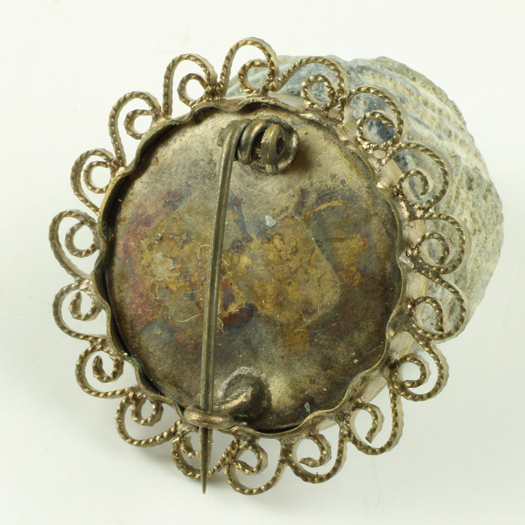 Antik broche med emalje