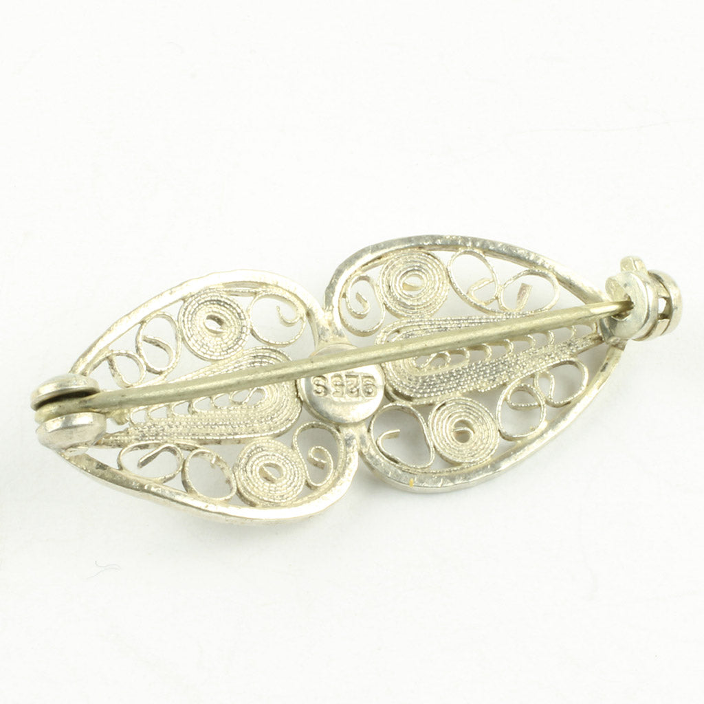 Filigran broche af sterlingsølv