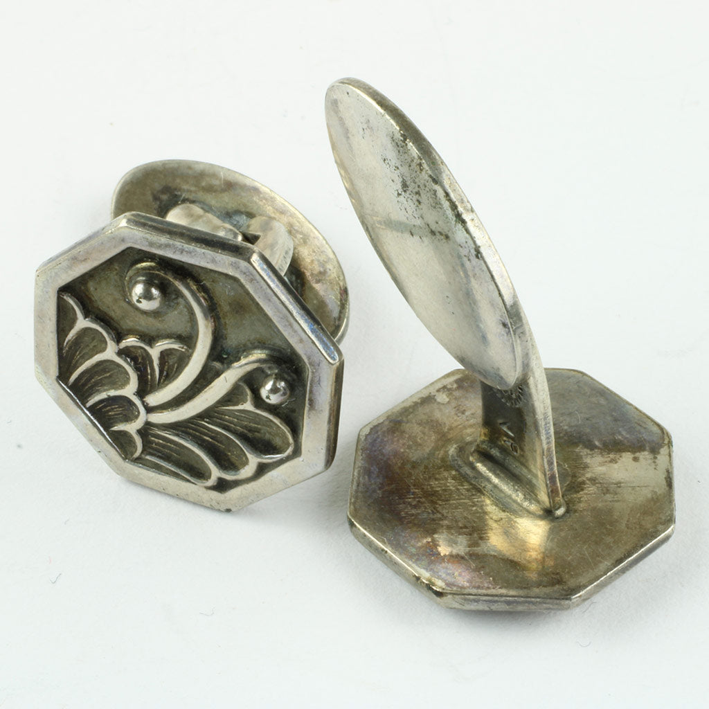 Viggo Pedersen art deco manchetknapper af sølv