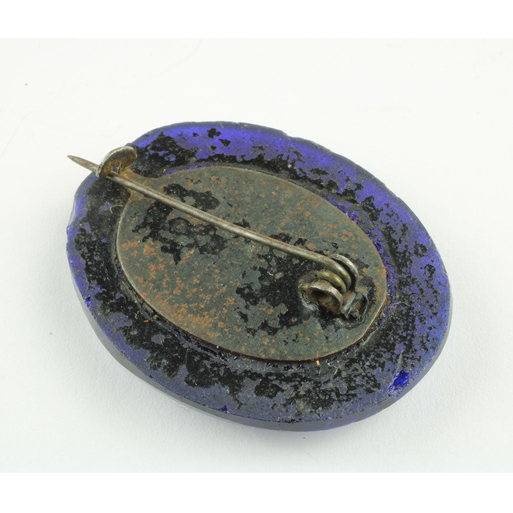 Antik broche af emaljeret glas ca. år 1900