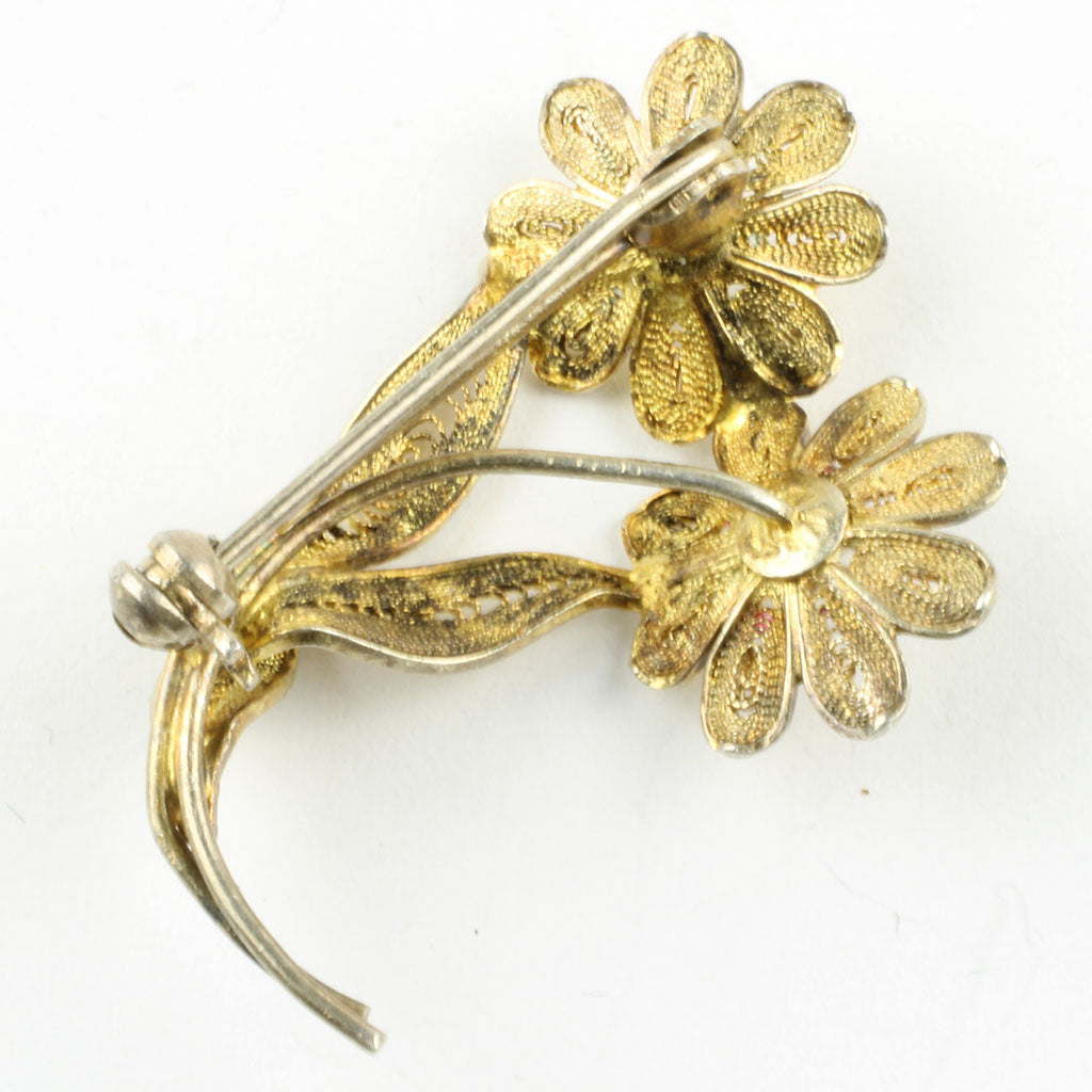 Filigran broche med blomster