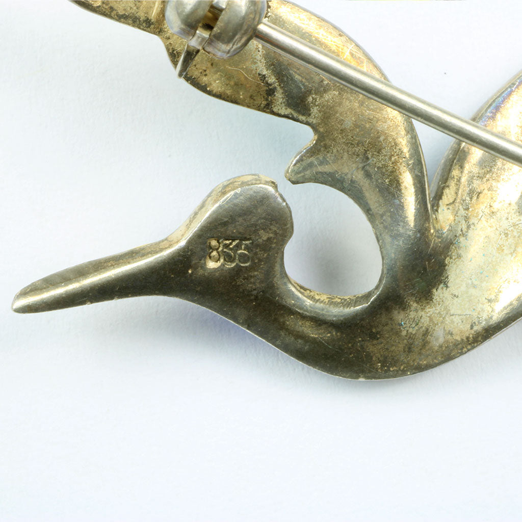 Broche med paradisfugl