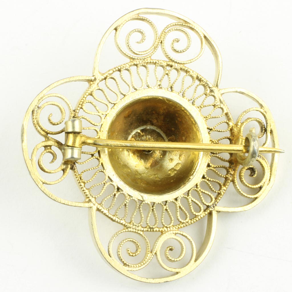 Filigran broche af gulddouble