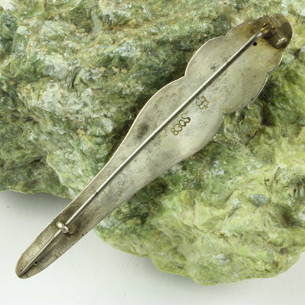 Antik art nouveau broche af sølv