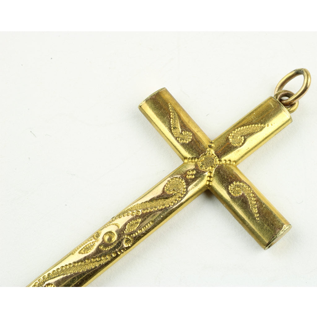 Antik kors af guld eller guldblik ca. år 1900