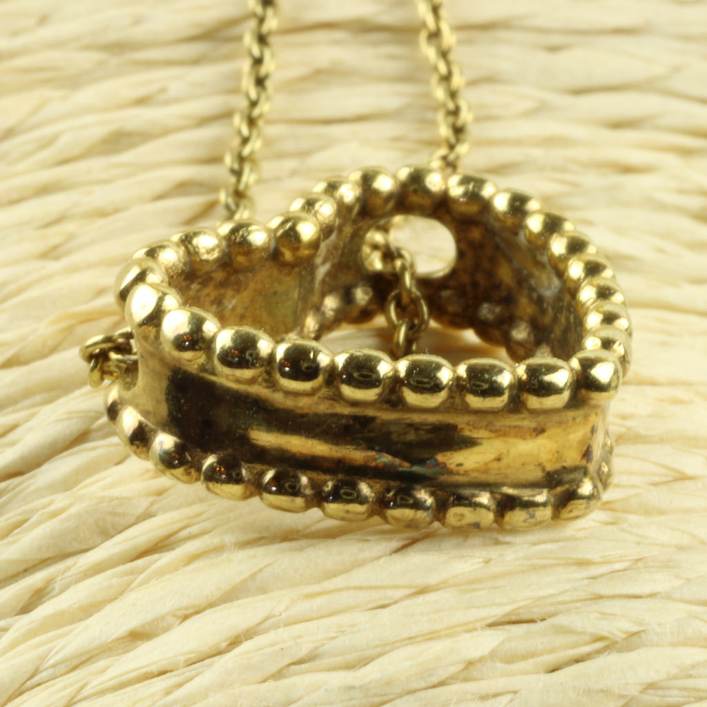 Halskæde og hjerte i forgyldt sølv