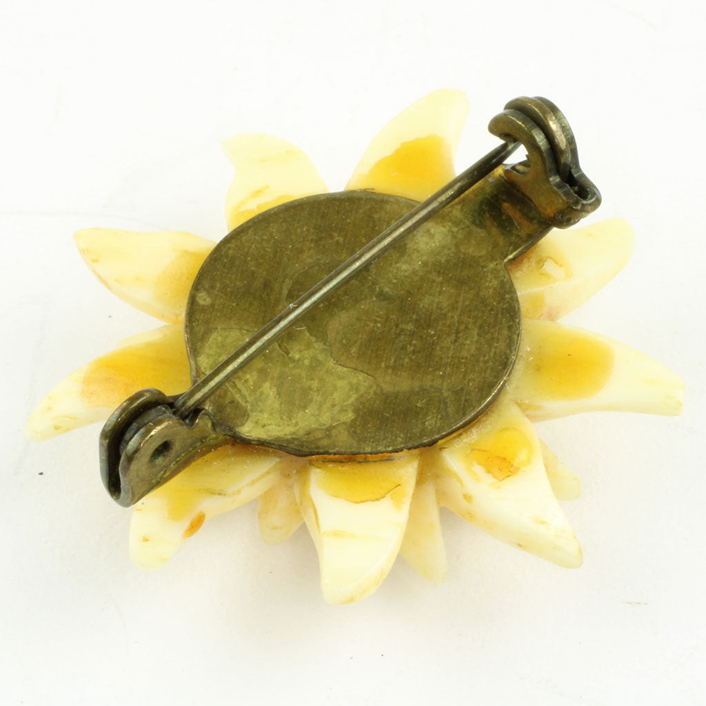 Edelweiss broche af udskåret ben