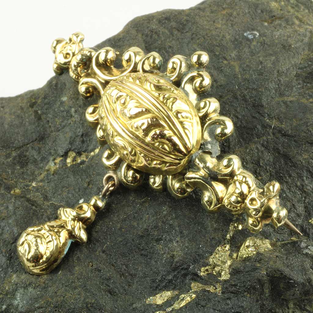 Antik broche 14K guld ca. år 1890