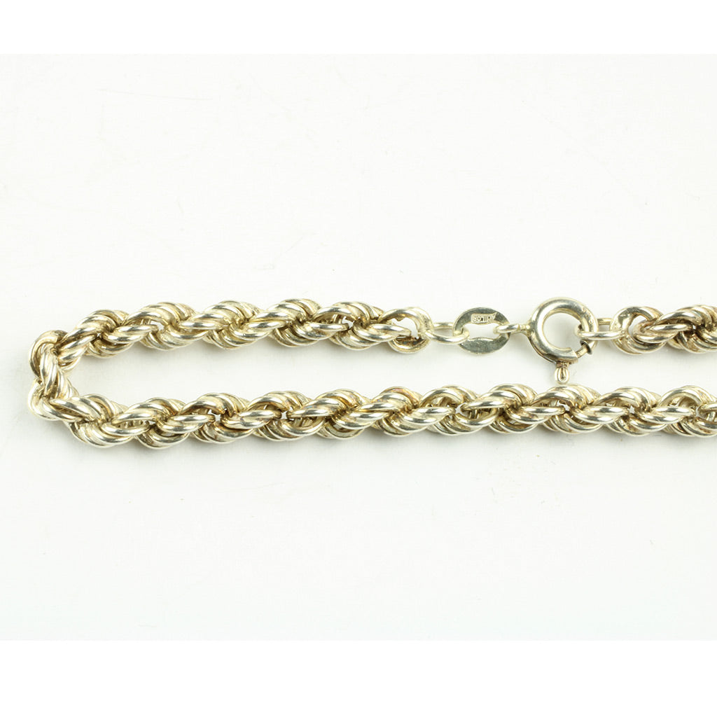 Italiensk snoet armbånd af sterlingsølv