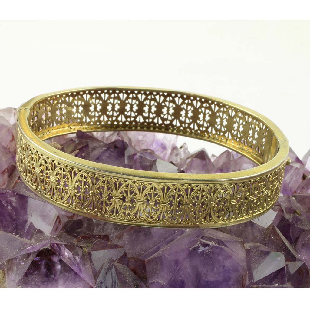 Antik empire armring af forgyldt sølv