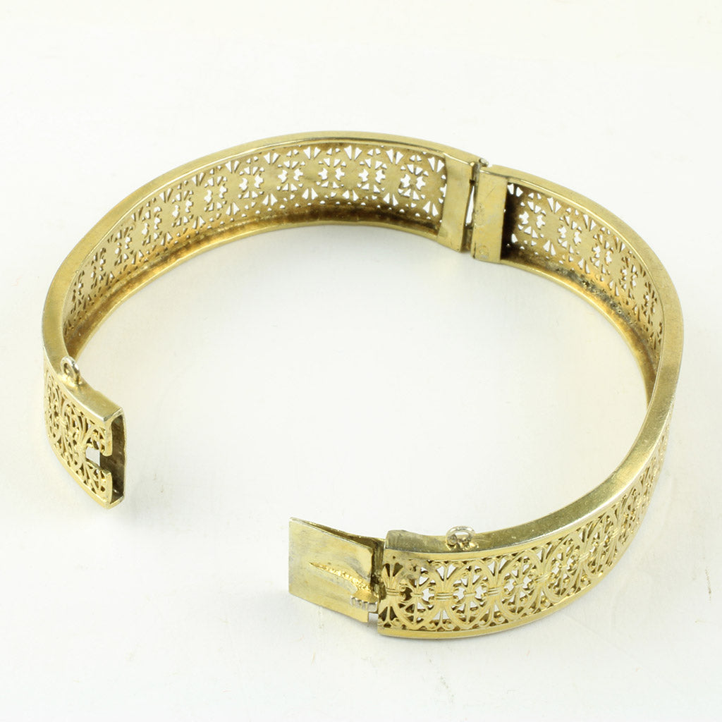Antik empire armring af forgyldt sølv