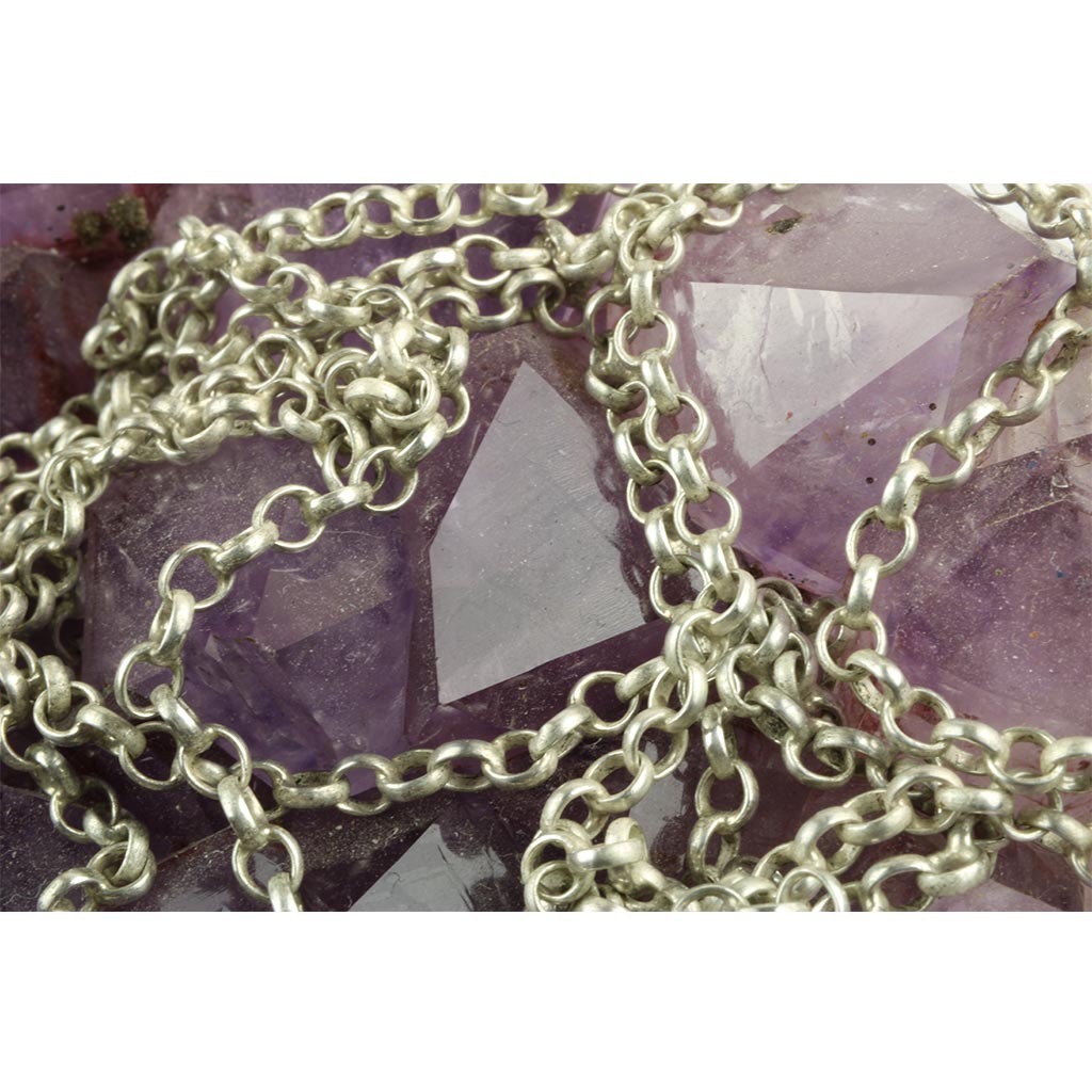 Antik lang dame urkæde af sølv ca. år 1900