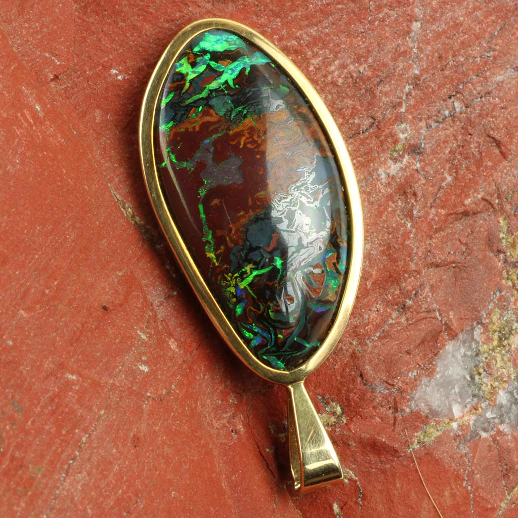 Yowah opal vedhæng 14K guld