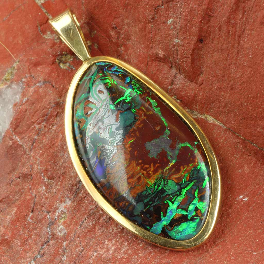 Yowah opal vedhæng 14K guld