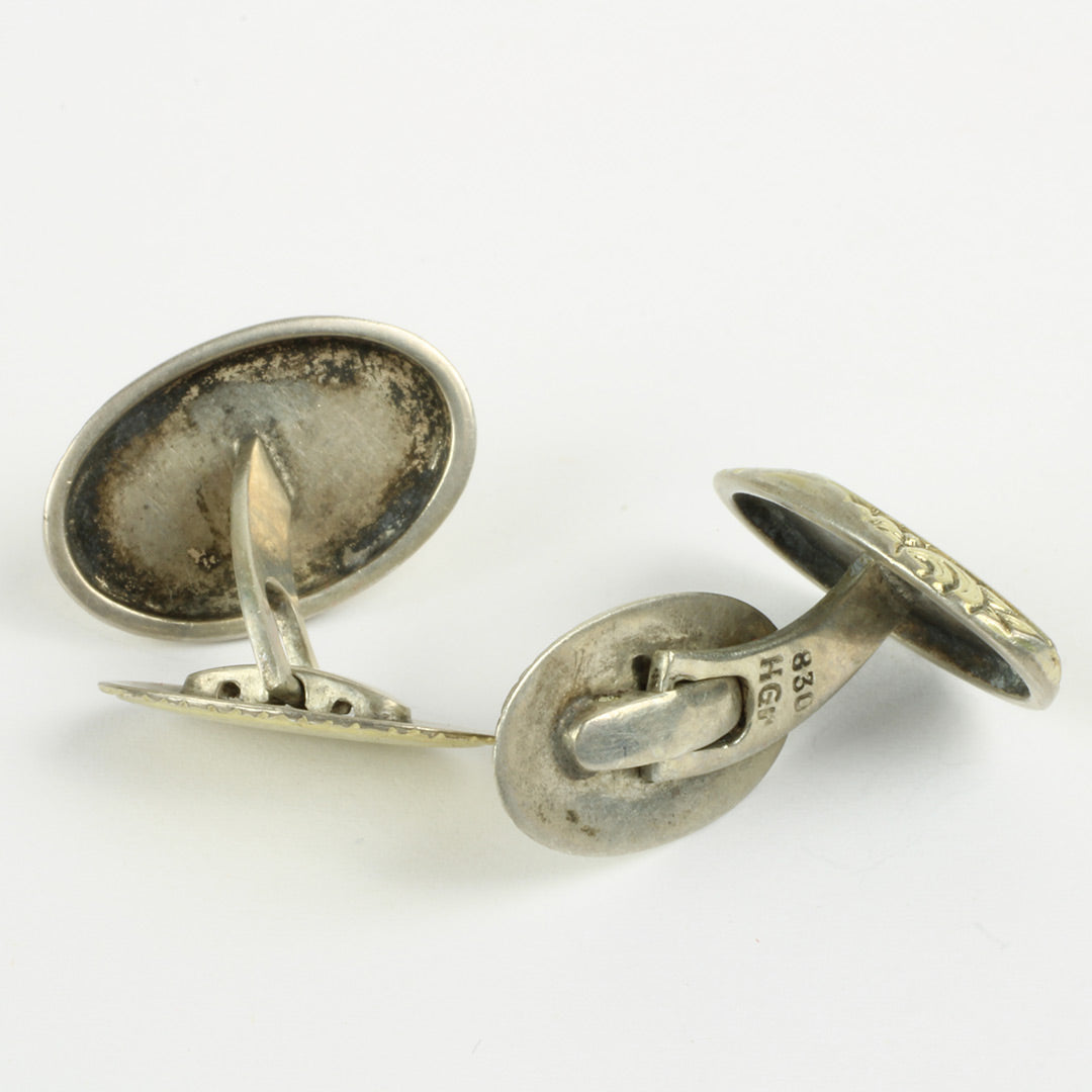 manchetknapper fra Hugo Grün Stemplet HGR samt 830