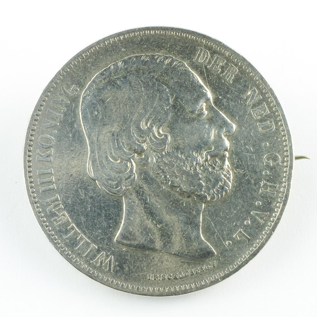 2,5 gylden fra Holland 1872 med Kong Villem d.3 på forside