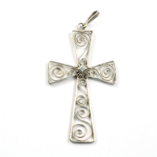 Filigran kors stemplet 830 SØLV antagelig norsk arbejde