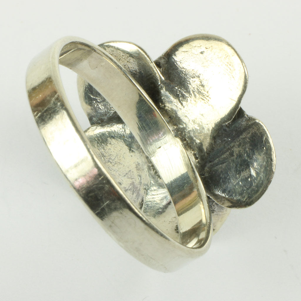 Ring med rose af sterlingsølv - str: 54