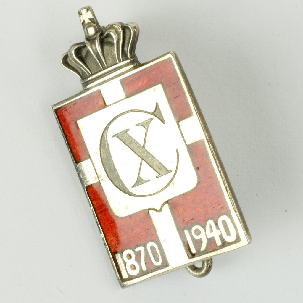 Kongemærke for Chr. X 1870-1940 bagpå stemplet GEORG JENSEN samt 925.
