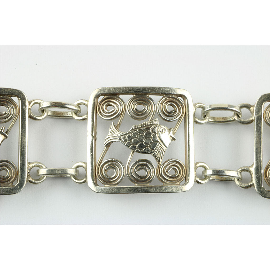 Antik art nouveau armbånd af sølv ca. år 1920