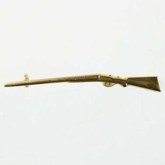 Elegant broche nål formet som riffel af 14 kt. guld af Fritz Heimbürger