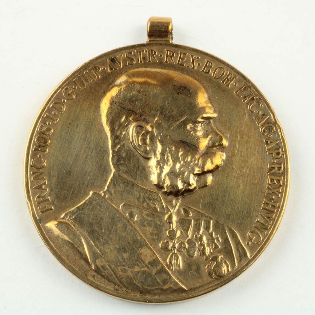 medalje lavet i bronze i anledning af den østrigske kejser Franz Joseph 50 års jubelæum.