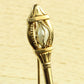 Antik fakkelformet broche med perle af 8K guld ca. år 1890
