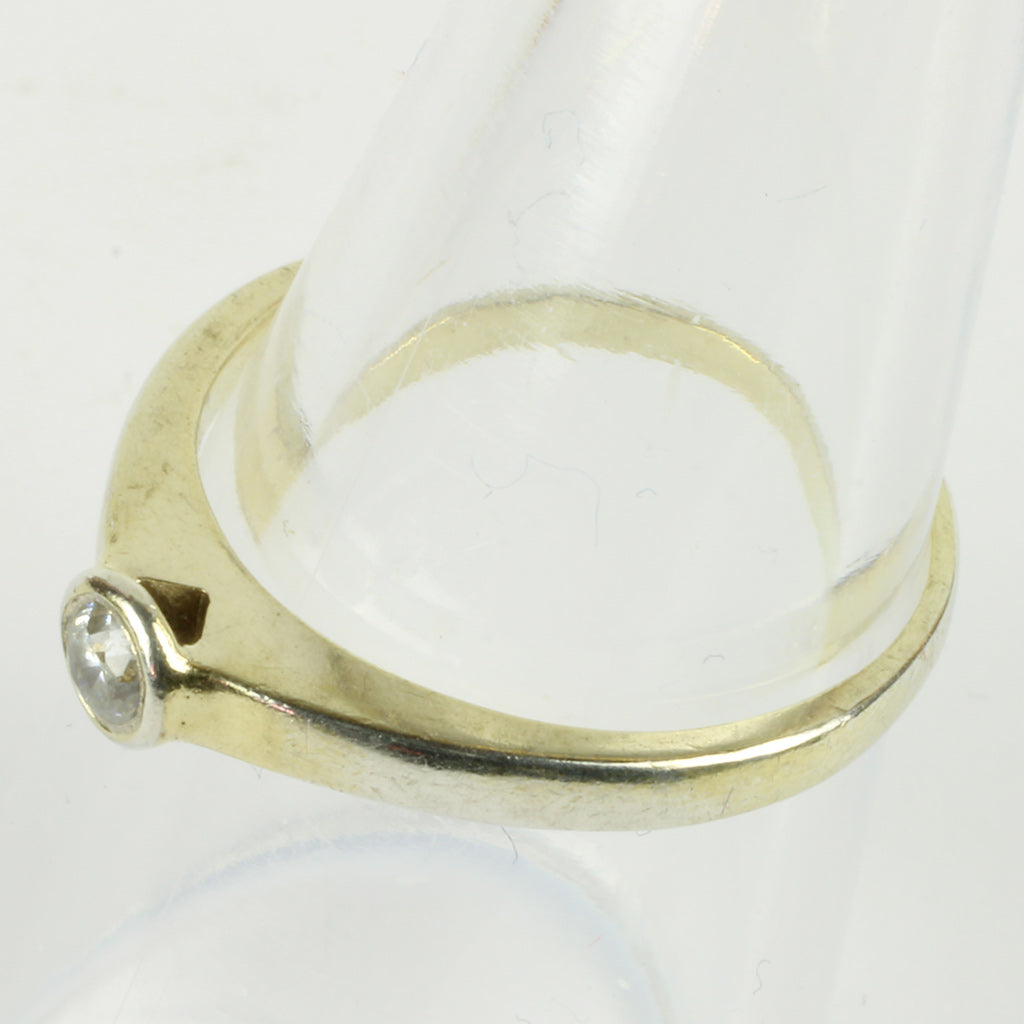 Ring af forgyldt sølv med sten - str: 56