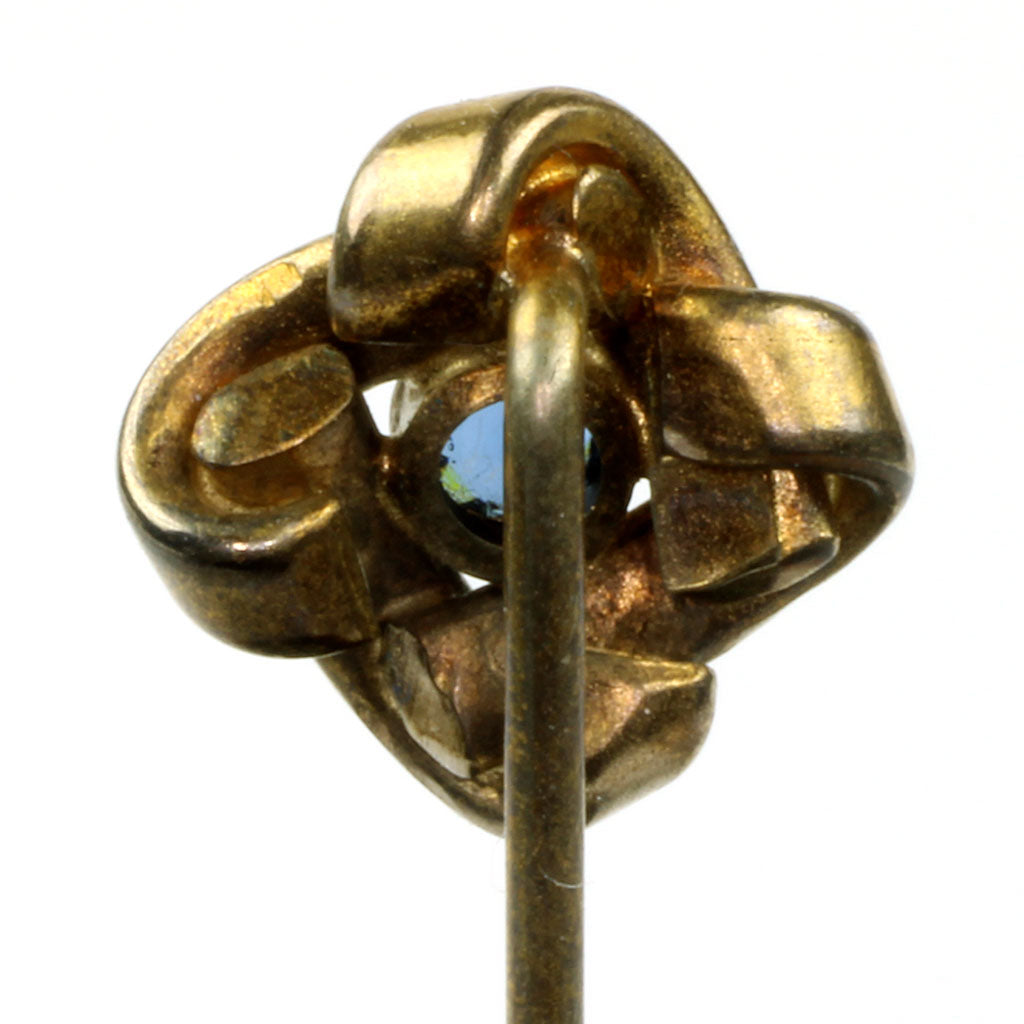 Slipsenål fra ca. 1950 af forgyldt metal formet som knob